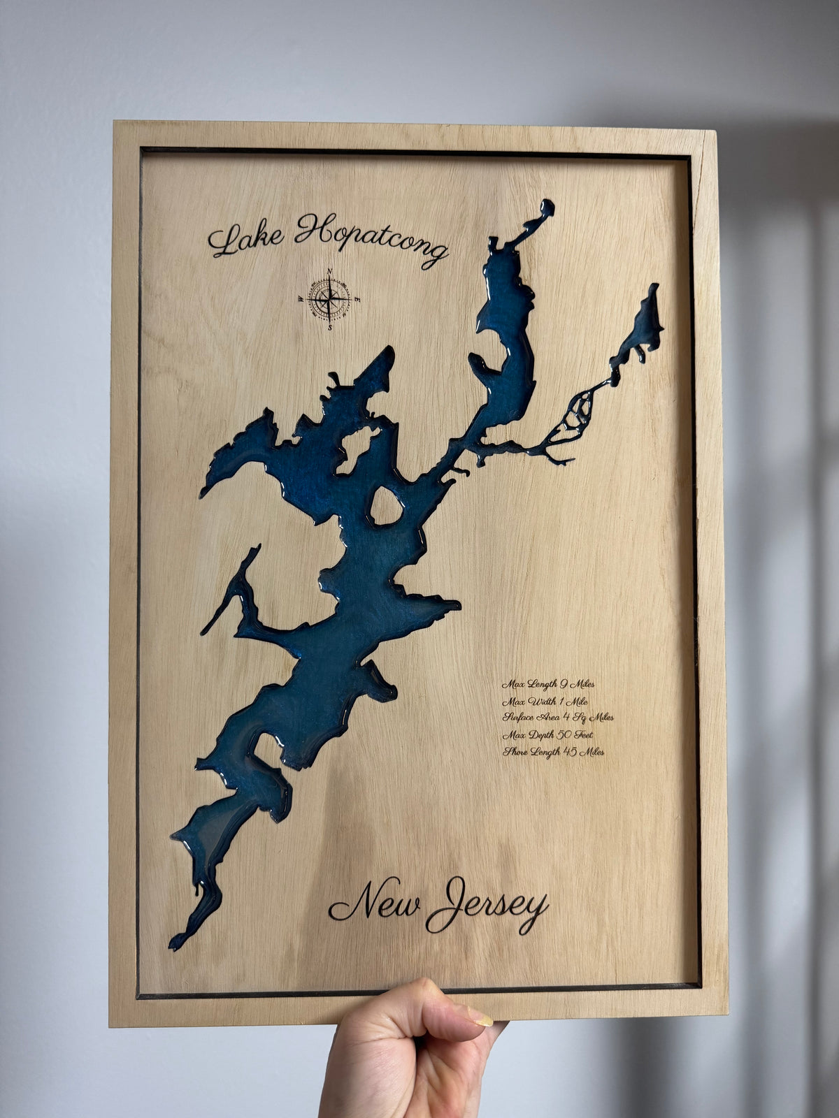 Lake Hopatcong Epoxy Filled Map