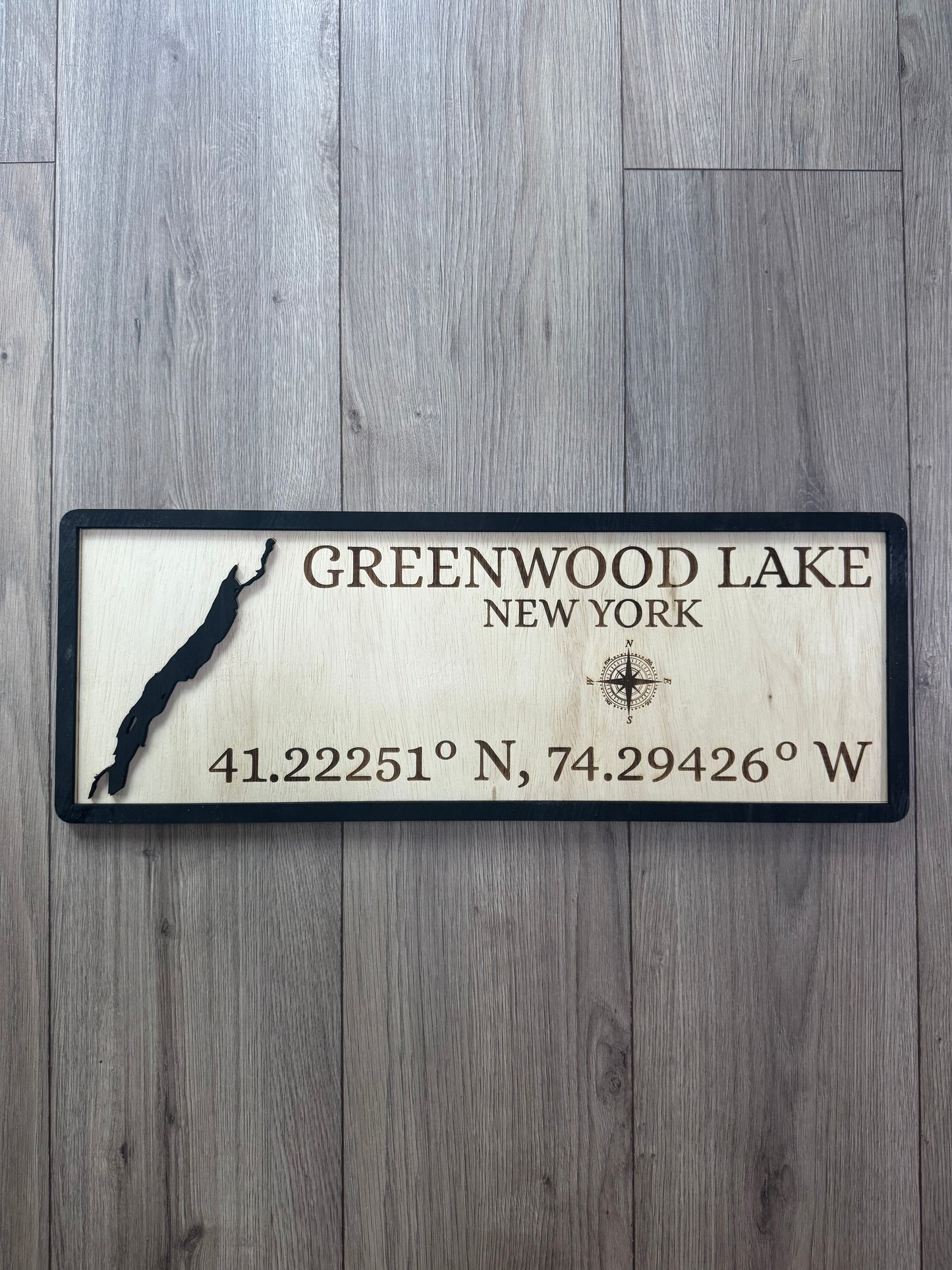 Personalized Lake Coordinates Sign