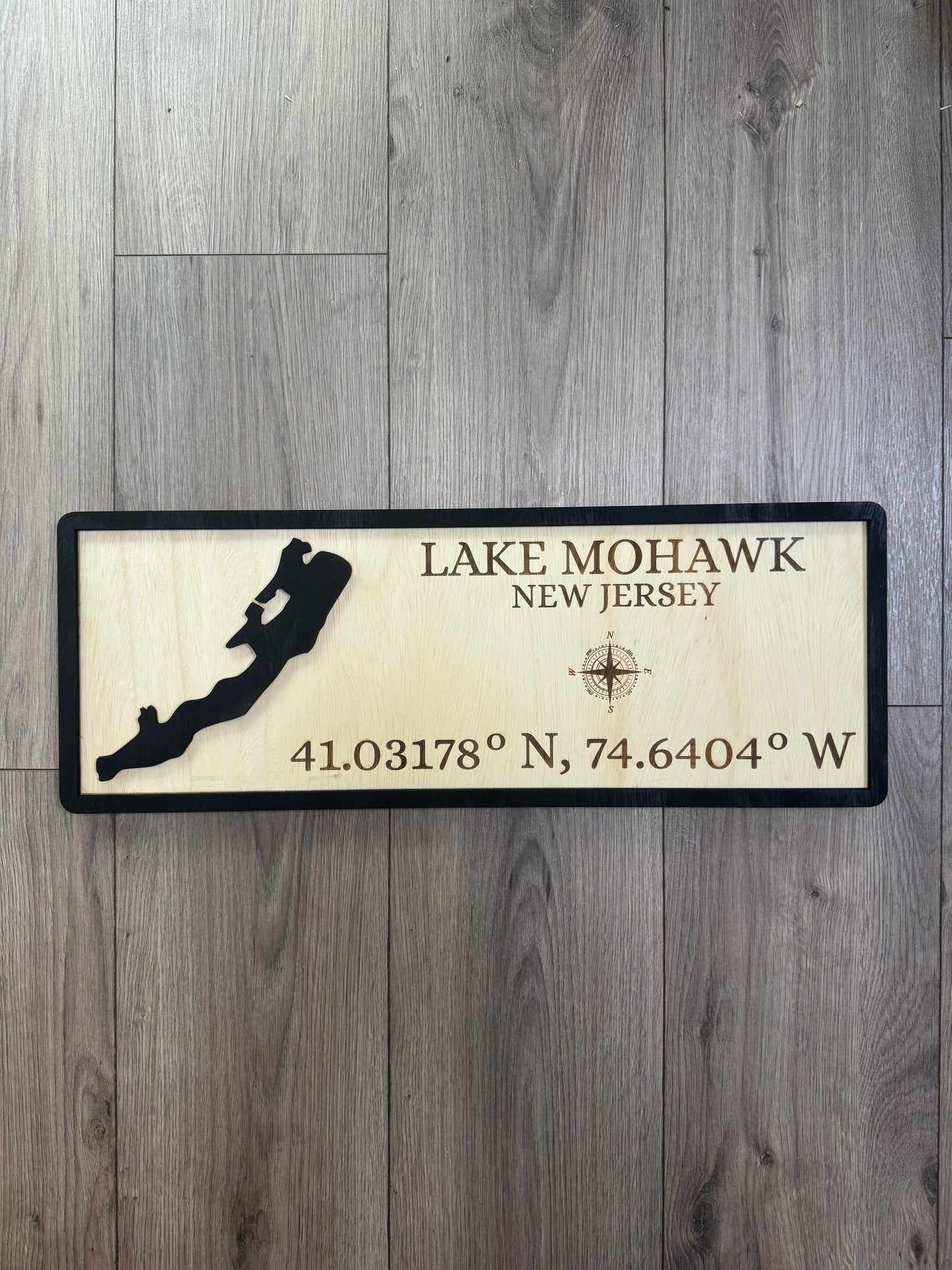 Personalized Lake Coordinates Sign