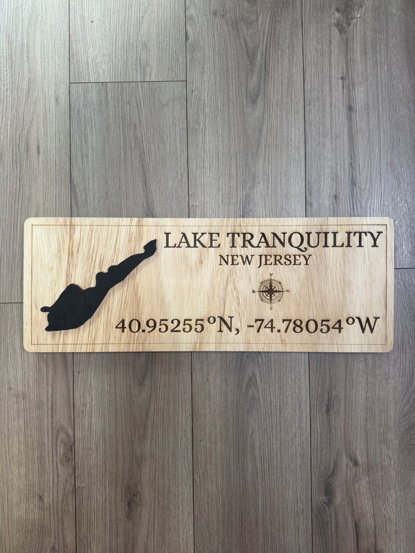 Personalized Lake Coordinates Sign