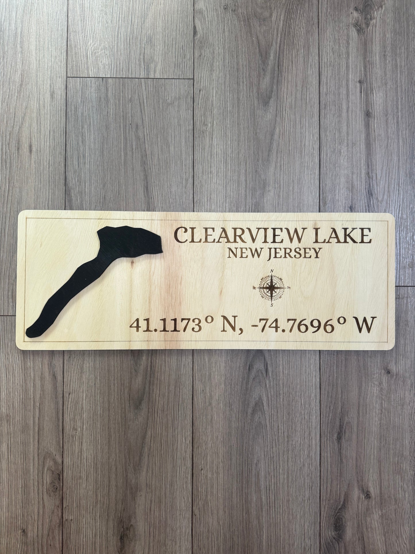 Personalized Lake Coordinates Sign